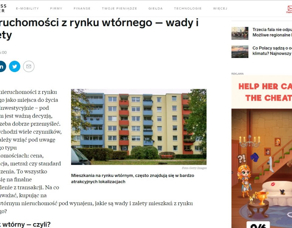 Nieruchomości z rynku wtórnego – wady i zalety